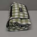 ZAZE Extra Large Picnic Outdoor Blanket, 80''x80'' Waterproof Foldable Blankets Gingham Picnic Mat for Beach, Camping Grass Lawn Park Accessories Cute Couple Gifts Ideas Wedding Registry(Green White)