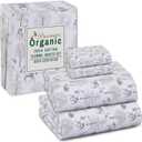 Flannel Sheets Queen Size - GOTS Certified 100% Organic Cotton, 4 Piece Warm, Soft & Breathable Set, Deep Pocket Snug Fit, Double Brushed Cozy All Season Bedding, Reindeer Rush