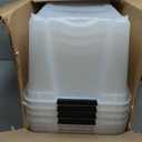IRIS USA 32 Qt Stackable Plastic Storage Bins with Lids, 4 Pack - BPA-Free, Made in USA - See-Through Organizing Solution, Latches, Durable Nestable Containers, Secure Pull Handle - Clear