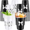 Jingmore 30 Pcs Bow Plastic Cups 16 oz Coquette Birthday Cup in 2 Style Coquette Bow Party Decoration Supplies for Birthday Wedding Baby Shower Bridal Engagement(Black)
