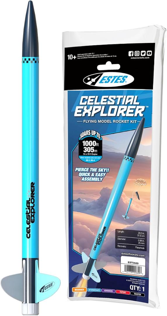 Estes 0689 Celestial Explorer Model Rocket Kit, Beginner STEM Educational Rocket-Building Kit for Ages 10+