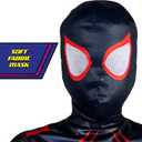 Marvel Miles Morales Official Youth Halloween Costume - Printed Jumpsuit with Fabric Mask (Black, L)