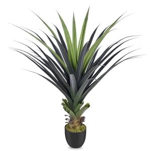 Keeplush 4ft Artificial Spiked Agave Plant, 48" Faux Agave Plants Indoor Small Floor Plant Perfect for Front Porch, Patio, Indoor Outdoor Home, Office Decor 1pcs