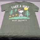 Riot Society Men's Short Sleeve Graphic Fashion T-Shirt, Size S, Peanuts Snoopy Take a Hike (Military Green Cc)