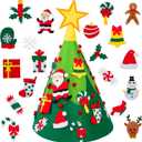 3D DIY Felt Wall Christmas Tree with Hanging Ornaments Xmas Decorations Gifts for Kids and Toddler