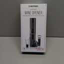 Chefman Electric Opener Makes Opening Bottles Fast, Foolproof, And Fun! Black, Battery-Operated 4-Piece Corkscrew Set Comes With A Foil Cutter, Pourer, And Vacuum Stopper