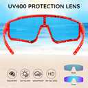 2 x Polarized Kids Sunglasses, Youth Baseball Sunglasses for Boys Girls, Cycling Sun Glasses UV400 for Kids Ages 8-14 (Red Frame/Orange Lens)