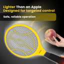 DEVOGUE Electric Fly Swatter - Weight Like Apple - 2AA Battery Powered (not incl.) - 3-Layer Protection Grid Bug Zapper Racket for Home Bedroom Kitchen Office Backyard Patio Indoor Outdoor