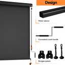 May in Color Outdoor Roller Shades for Patio with Valance, New Material Shade Cloth with 95% UV Blockout, Cordless Outdoor Shade with Crank Handle for Balcony Patio Porch, (6'W X 6'H), Black