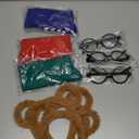 Yolyoo 5 Pieces Chipmunks Costumes Set Include 1 Red hat, 3 Chipmunk Ears Headband and 1 Black Round Glasses Frame for Halloween Party Animal Costume Accessories