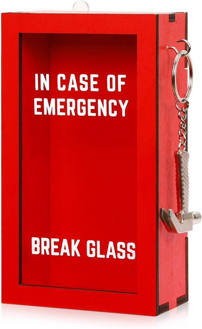 Funny Gift Emergency Box w/Hammer, Break in Case of Emergency Box, Personalized Prank Gag Gift for Birthday Holiday, Funny Office Desk Decor, White Elephant Gift for Friend Coworker Family