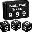 3 x Book Counter Tracker 2026 - Reading Goal Tracker Up to 999 Books, Book Lover Gift for Bookworm Club Members Students Teachers, Bookish Accessories for Reading Challenge (Black)