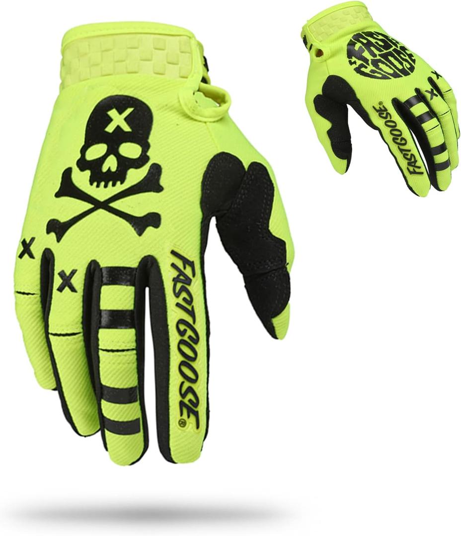 Dirt Bike Motorcycle Gloves - Motocross, Motorbike & ATV Off Road Racing Sports Cycling Gloves (Medium, Fluorescent green)