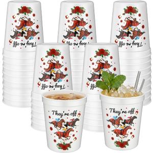 Yungyan 24 Pcs Derby Day Party Decorations Cups Roses Horse Reusable Cups 16 oz for the Roses Table Derby Party Decorations Supplies