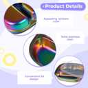 4 PCS Stainless Steel Kids Plates, Reusable Bariatric Plate for Kids Adults, Rainbow Coated Stainless Steel Plates Trays with Lids, Appealing Food Plates with Dividers for School Office Restaurant