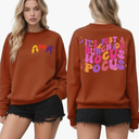 Halloween Sweatshirt for Women Witch Graphic Sweatshirts Spooky Season Crewneck Fall Pullover Tops, M, Orange