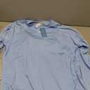 Halcurt Women's Long Sleeve Rash Guard Swim Shirt with Built in Bra Lightweight UPF50+ Quick Dry Swimsuit Top Blue 2XL