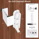 Anti-Theft Blink Doorbell Mount 2nd Gen, Adjustable (45 to 135 Degrees) Door Bell Mount for All-New Blink Video Doorbell, No-Drilling Camera Mount Bracket for Apartment, Rental, Office, White