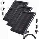 BOBUY Ring Camera Solar Panel Charger, 5V 3.5W Solar Charger Compatible with Ring Spotlight Cam/Stick Up Cam Battery Outdoor Wireless Surveillance Camera, 16.4ft Cable (Black, 3 Pack)