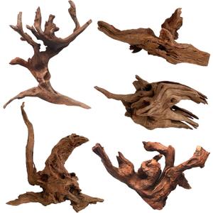 Hamiledyi 5 Pcs Driftwood Branches Aquarium Wood Decoration Natural Fish Tank Habitat Decor Wood for Lizard Assorted Size-Small