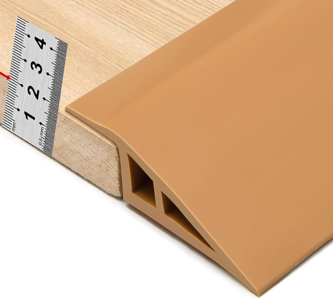 BNELL Carpet & Floor Edging Trim Strip,Self Adhesive-PVC Floor Transition Strip,Threshold Transitions Suitable for Threshold Height Less Than 20mm (6.56FT_Light Brown)