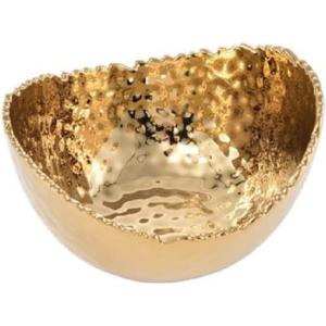 Pampa Bay Small Oval Bowl, 5.25-inch Length, Gold