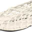 Titype Jelly Mesh Ballet Flats for Women Upgraded New Woven Jelly Shoes Hollow Slip On Beach Sandals, White 37