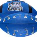 PlayCoach Youth Football in Junior & Peewee Sizes with 10 Basic Passing Routes for Kids 6 to 12 - Endorsed by Drew Brees, Leather Kids and Beach Football, Junior and Peewee Sizes
