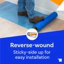 Floor Protection Film, 24 inch x 200' roll, Made in USA, Blue Self Adhesive Floor Protector for Moving and Construction, Temporary Covering for Protection of Hardwood, Tile, Other Hard Surfaces