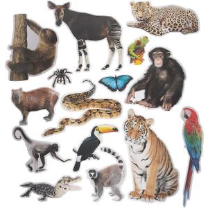 Fun Express Jumbo Realistic Rainforest Cutouts - VBS 2026 Vacation Bible School Supplies/Decor - Educational and Learning Activities for Kids - 15 Pieces