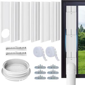 Upgrade Portable Air Conditioner Sliding Door Vent Kit with 4-in-1 Coupler Filter Suitable for 5.1/5.9 Exhaust HoseAdjustable from 16" to 90" Ac Vent Kit for Window/Sliding Door