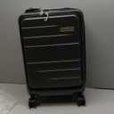 Carry On Luggage 22x14x9 Airline Approved, FLO5 Expandable Polycarbonate Suitcase with Front Pocket (FX-Core, Black, 20 Inch)