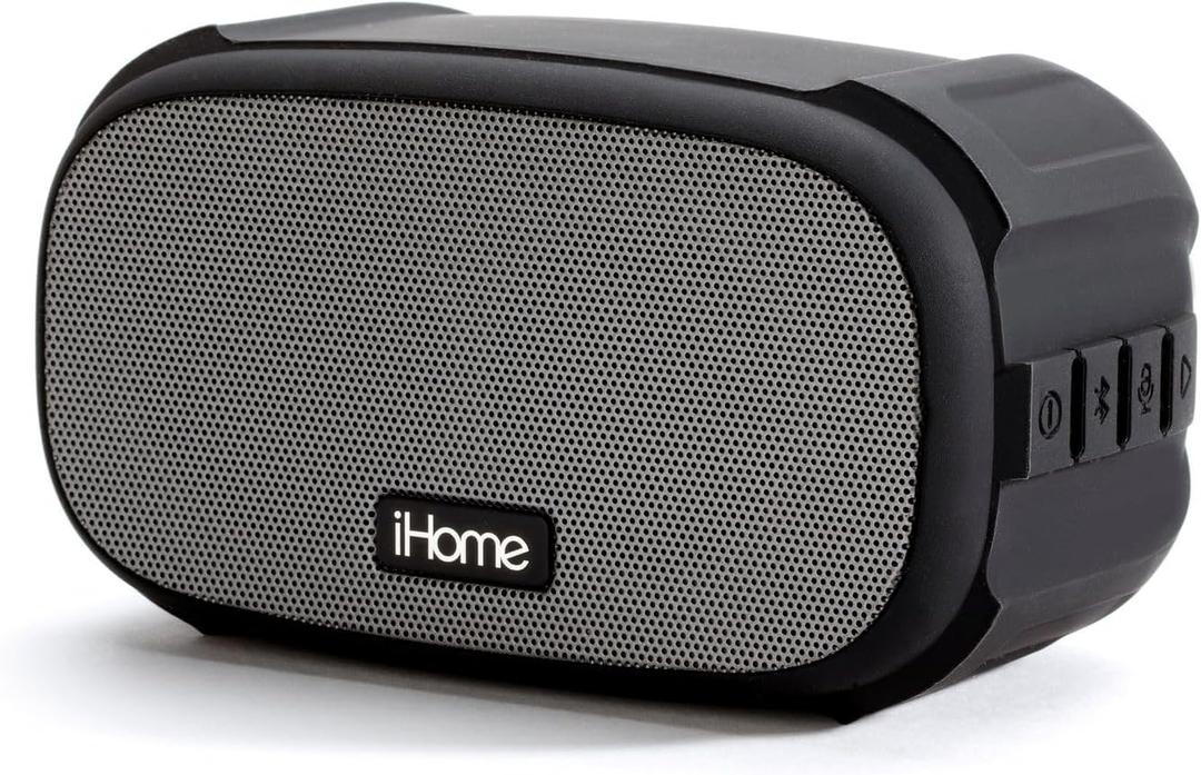 iHome Weather Tough Water & Shock Resistant Bluetooth Portable Speaker with Long Life 18 Hour Mega Battery, Portable, Loud Volume with Carry Loop, iP46 Rated