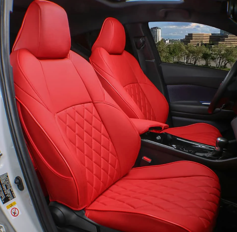 EKR Accord Car Seat Covers for Honda Accord 2023 2024 2025 EX,SE &2023-2025 (Hybrid) Sport,EX-L,Sport-L,Touring,(Rear Row W/40/60 Split Backrest),Leather Seat Covers for Trucks Full Set (Red)