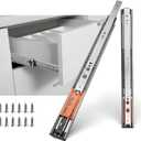LONTAN 5 Pairs 16 Inch Soft Close Push to Open Drawer Slides Dresser Drawer Slides Heavy Duty Side Mount Drawer Slides Metal Ball Bearing and Full Extension Cabinet Drawer Slides 100 LB Capacity