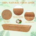 2 Pack 24 Inch Coco Liners for Planters - Coconut Liners for Planters Window Box Liners Coconut Fiber Planter Liner for Flowers Durable Natural Coconut Planter Liners for Outdoor Decor