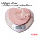 Cute Kitchen Scale, Digital Food Scale with LCD Display, 11 lb (5kg) Capacity, 0.03 oz (1g) Precision for Baking and Cooking (Pink)