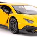 1/36 Scale LP770-4 Casting Car Model, Zinc Alloy Toy Car for Kids, Pull Back Vehicles Toy Car for Toddlers Kids Boys Girls Gift (Yellow)