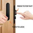 HBL' Pocket Door Lock with Handles - Keyless Privacy, 2-in-1 Pocket Door Handles, Fits Solid Wood Doors 1-1/2" to 2" Thick, Black