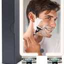 Home Mirror, Heated Shower Mirror for Shaving with Light (7.8x5.3in), Fogless Shower Mirror, Wall Mount, 2 Razor Holders