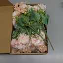 Zeyune 8 Pcs 13.4 Inch Artificial Flowers Bouquet Fake Silk Flowers Faux Bouquet Hydrangea Bouquets for Mother's Day Wedding Birthday Table Centerpieces Home Office Decoration(Pink,Peony)
