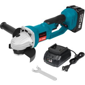 Cordless Angle Grinder with 18V 4.0Ah Li-Ion Battery & Charger,4-1/2-Inch,Brushless Motor,2-Position Handle,Battery Powered Grinder Tool Set for Metal Wood