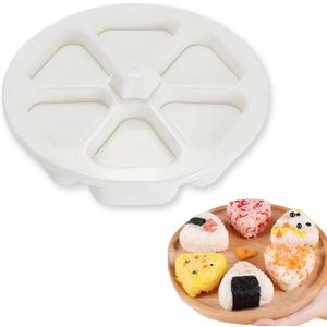Triangle Sushi Onigiri Mold 6 in 1 White BPA free Food Grade DIY Onigiri Make and Storing Mold Able (1)