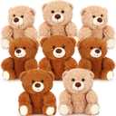 Jenaai 8 Pcs 10 Inches Christmas Stuffed Animal Bear Bulk Gift Soft Cute Small Plush Bear for Adults Birthday Wedding Party(Novelty Style)