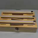 Allinside Magnetic Plastic Wrap Dispenser with Cutter, 3 in 1 Refrigerator Bamboo Wood Organizer for Tin Foil, Baking Paper, Wax Paper Holder Kitchen Storage Box Compatible with 12.9" Roll (3 Layer)