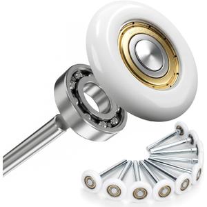 10 Pack Garage Door Rollers Replacement, 2 Nylon Garage Rollers with 6200-zz Dual Sealed Bearings, Quiet & Smooth Operation, Heavy-Duty 4 Steel Stem for Standard Residential Garage Doors