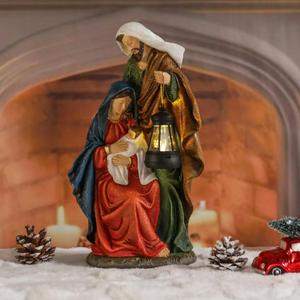 Vipush Holy Family Nativity Scene with Light, Outdoor Christmas Yard Decoration, All-Weather Figurine Set for Home Garden