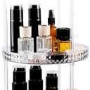 360 Clear Rotating Makeup Organize for Vanity,3 Tiers Lazy Susan with Diamond Pattern, Large-Capacity Skincare Organizers Cosmetic Display Case Organizer for Dresser (Clear White, 3Tiers)
