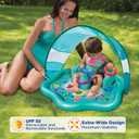 SwimSchool Infant Baby Pool Floats, Free Swimming, Super Buoyant Ages 6-24 Months Multiple Colors/Styles Adjustable Canopies and Seats, Splash & Play Baby Floaties