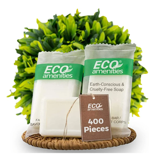 ECO amenities Travel Size Bar Soap - 25 PACK, 0.5 oz Mini Soap Bars, Hotel Soap Bars, Travel Size Toiletries - Individually Wrapped Bulk Soap Bar, Small Hotel Soaps for BNBs, VRBO, Inns and Hotels